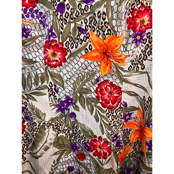 Kathie Lee Floral V-Neck Sleeveless Shift Dress Size 12 Green Knee Length - Picture 8 of 9